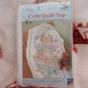 JDNA Crib Quilt Top with Noah's Ark Design